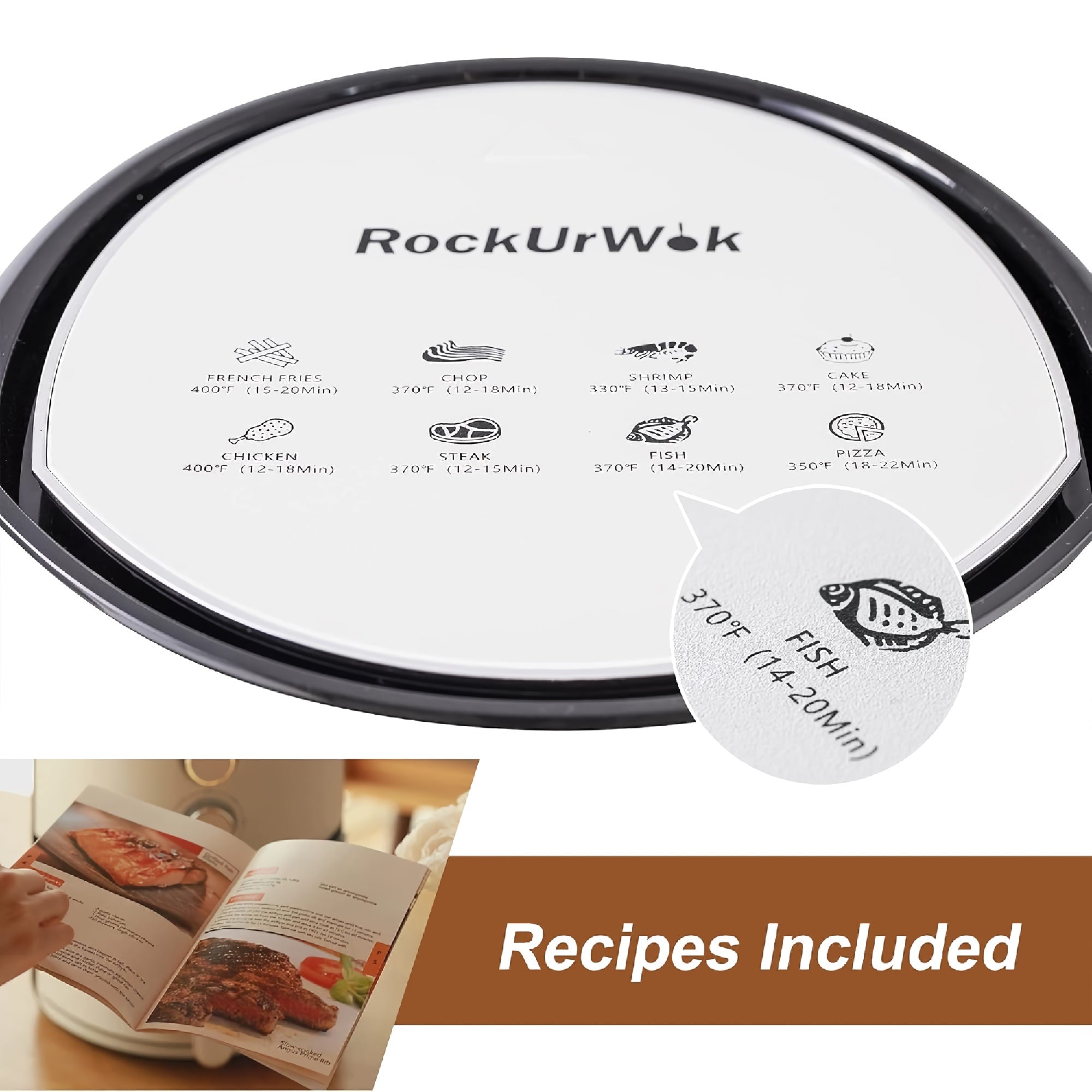 5L Air Fryer, 1400W Air Fryer with 8 Preset Modes, Dual-Knob Temperature Control & Timer, Non-Stick Basket, Recipe Book - HCAF2A001-5L 5L Air Fryer, 1400W Air Fryer with 8 Preset Modes, Dual-Knob Temperature Control & Timer, Non-Stick Basket, Recipe Book - HCAF2A001-5L